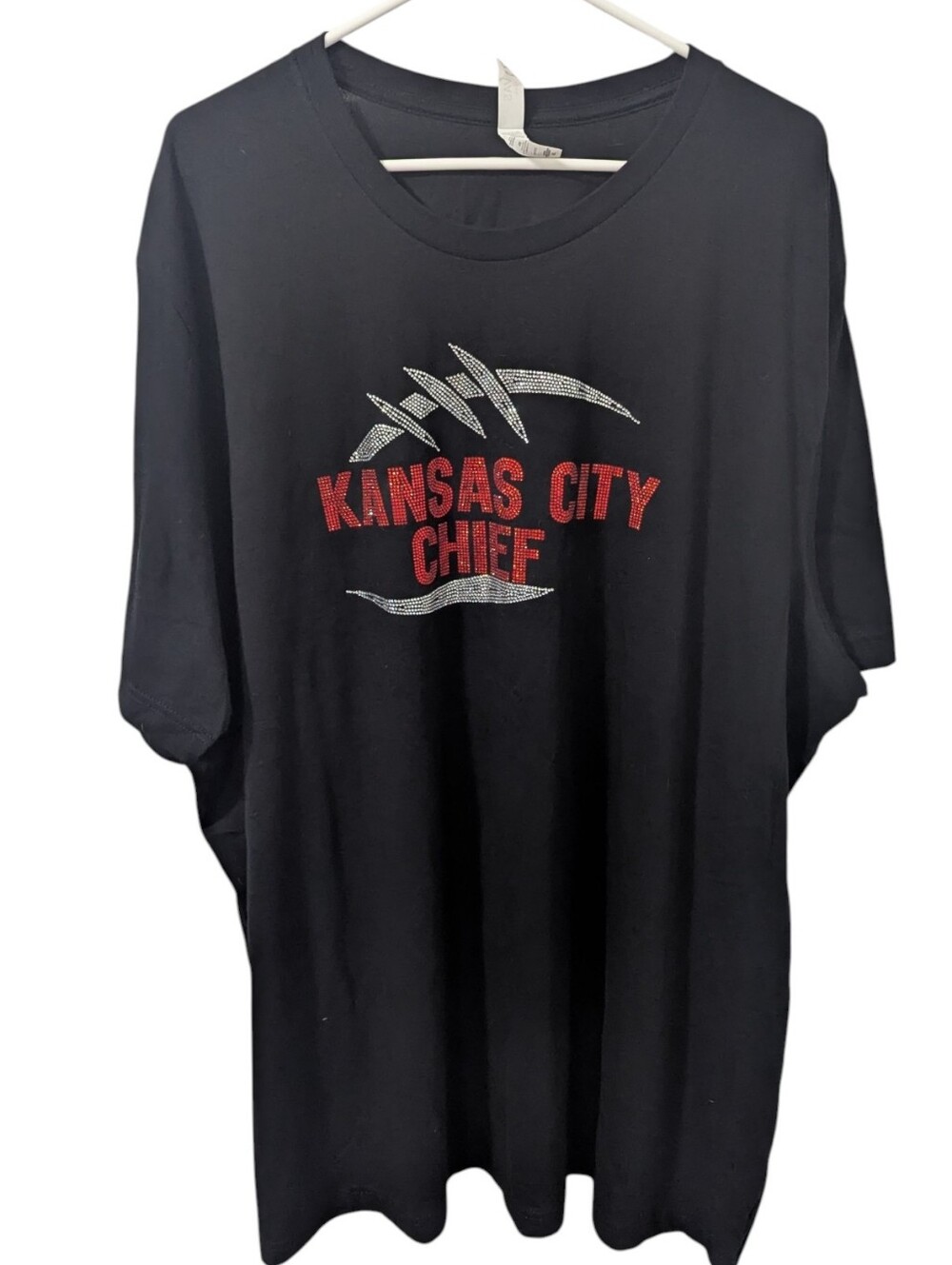 Kansas City Chief Black Graphic Tee - Sparkling Red & Silver Logo